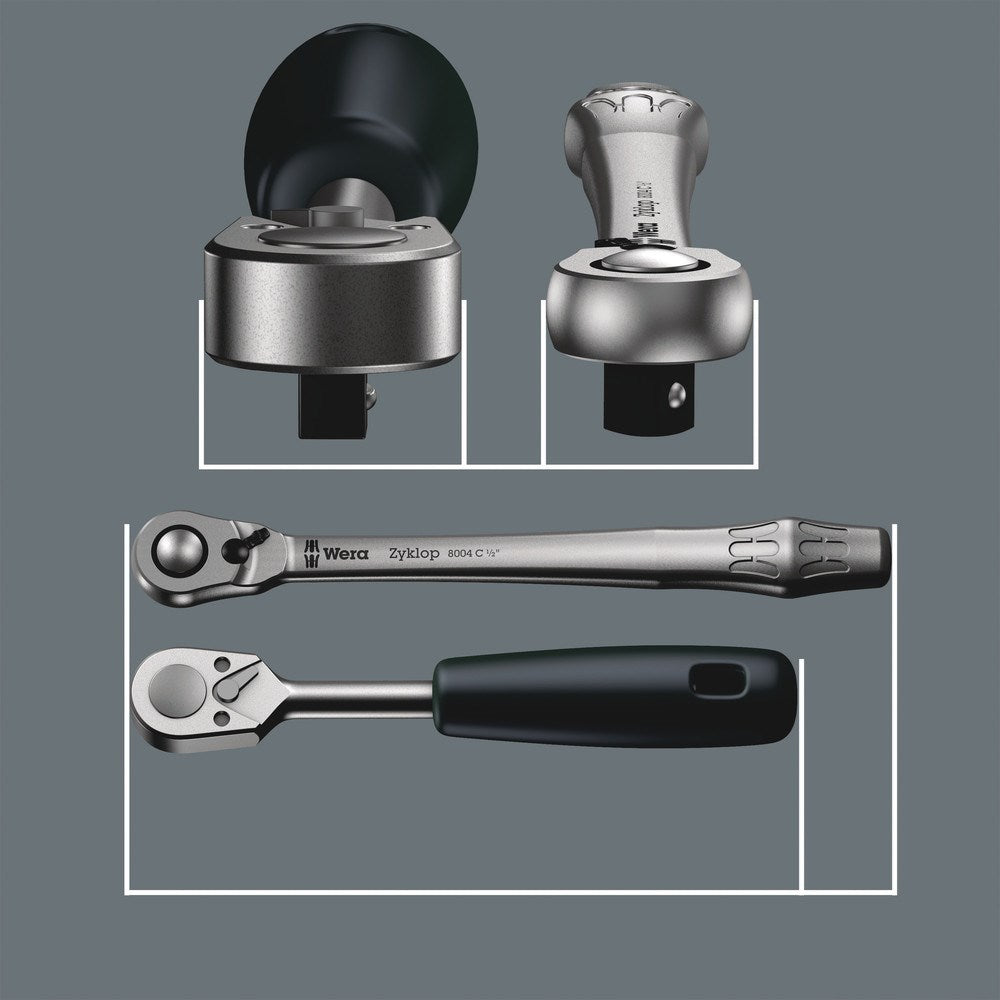8100 SC 8 ZYKLOP METAL-RATELSET, OMSCHAKELPAL, 1/2"-AANDRIJVING, METRISCH , 28-DELIG-10