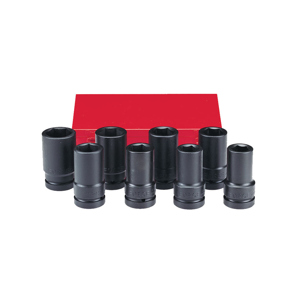 1" Krachtdoppenset Lang (SAE 15/16'' - 1-5/8'') 8-delig
