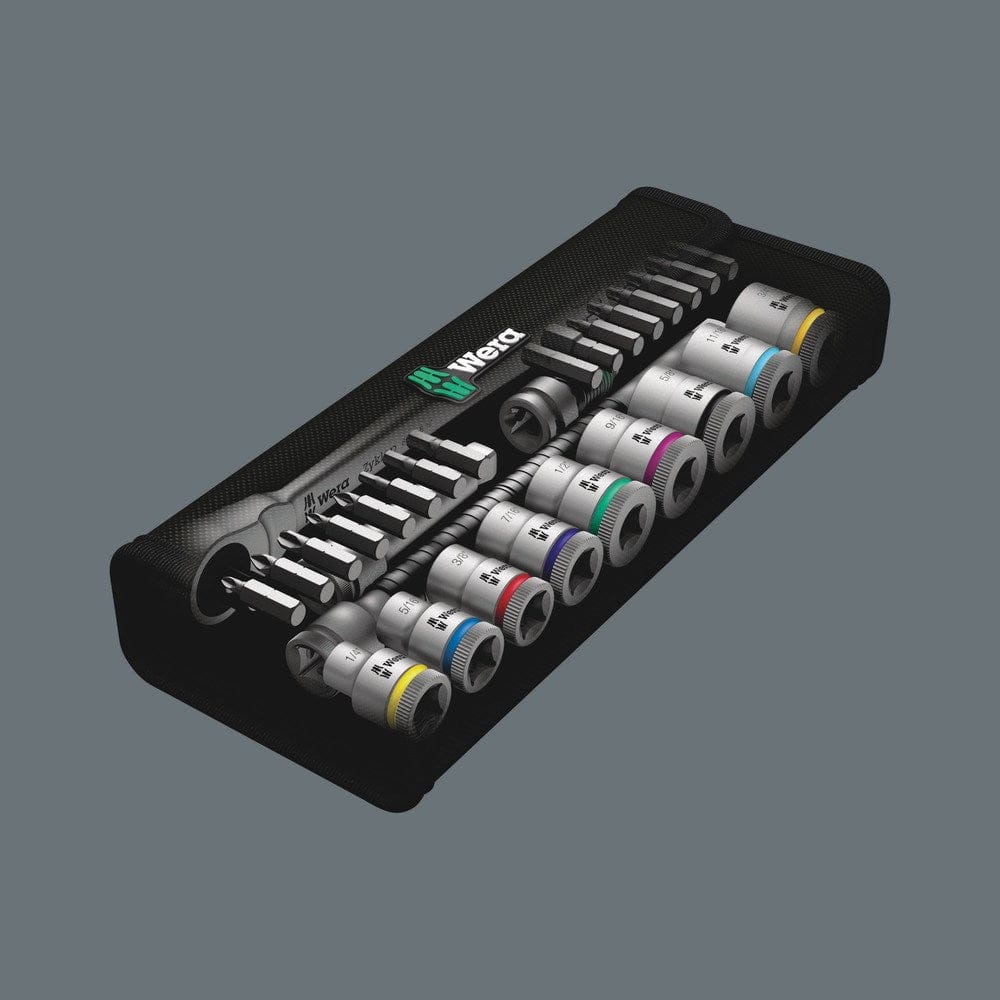 8100 SB 10 ZYKLOP METAL-RATELSET DOORSTEEKVIERKANT, 3/8"-AANDRIJVING, INCH, 29-DELIG-10