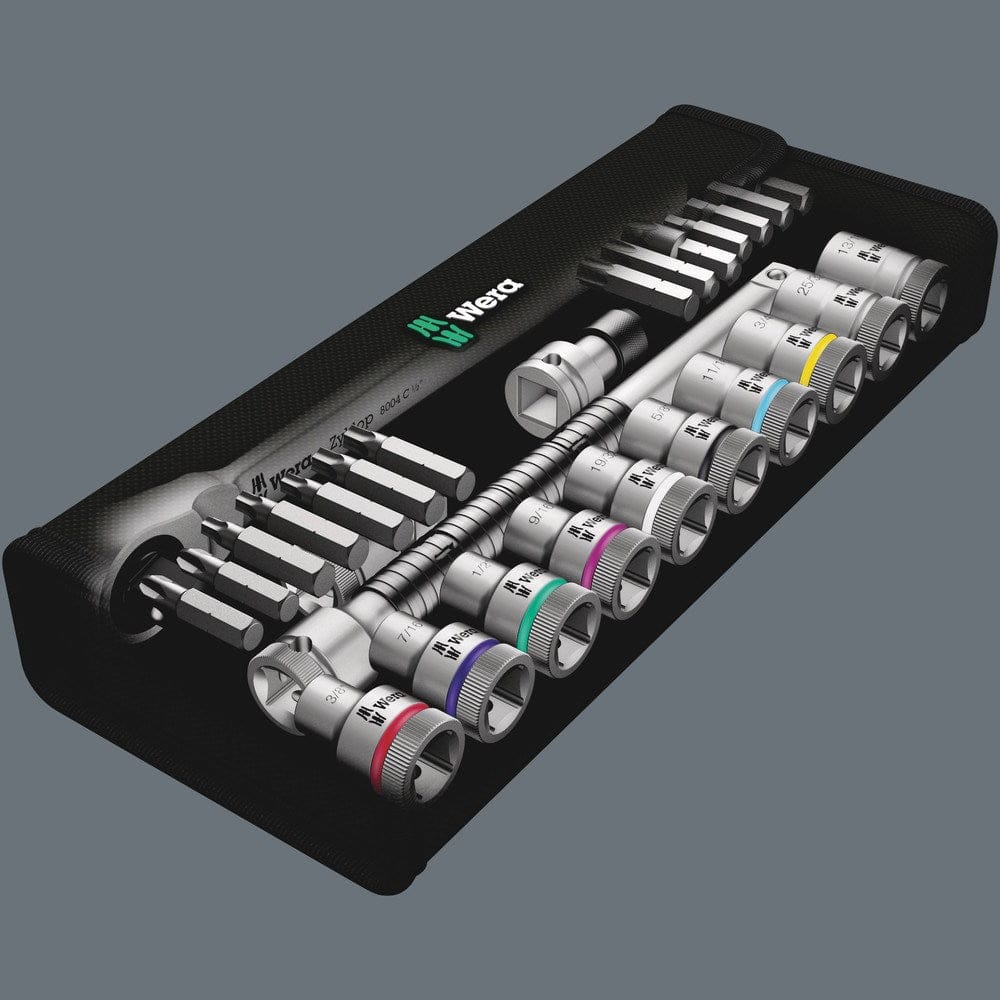 8100 SC 11 ZYKLOP METAL-RATELSET, OMSCHAKELPAL, 1/2"-AANDRIJVING, INCH, 28-DELIG-9