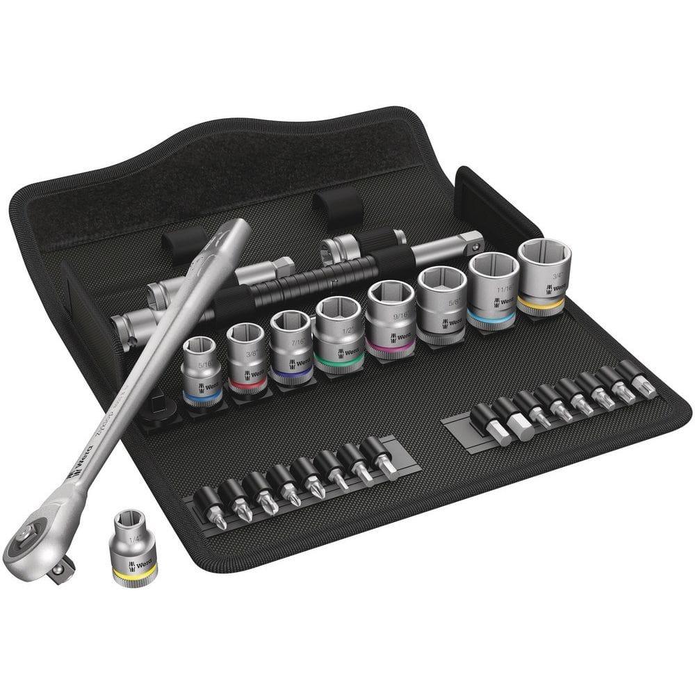 8100 SB 10 ZYKLOP METAL-RATELSET DOORSTEEKVIERKANT, 3/8"-AANDRIJVING, INCH, 29-DELIG-0