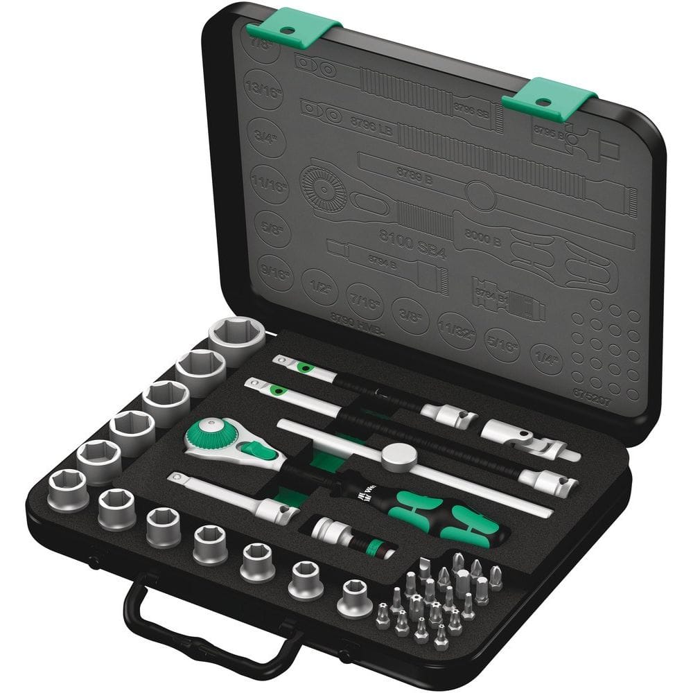 8100 SB 4 ZYKLOP SPEED RATEL- EN DOPPENSET, 3/8"-AANDRIJVING, INCH, 38-DELIG-0