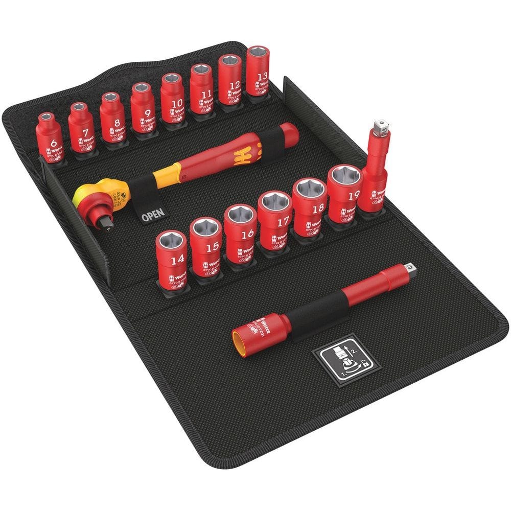 8100 SB VDE 1 ZYKLOP RATELSET, GEÏSOLEERD, VOORZIEN VAN OMSCHAKELPAL, 3/8" AANDRIJVING, METRISCH, 1-0