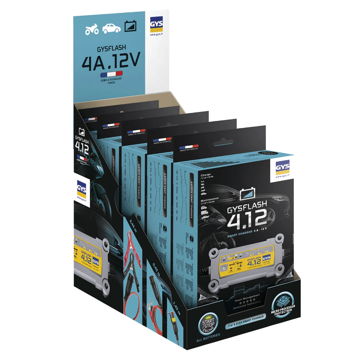 GYS Acculader Gysflash 4.12 Display