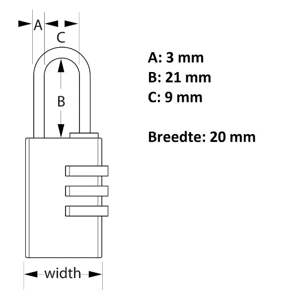 MasterLock Hangslot 20mm aluminium - beugellengte 21 mm (2 stuks)