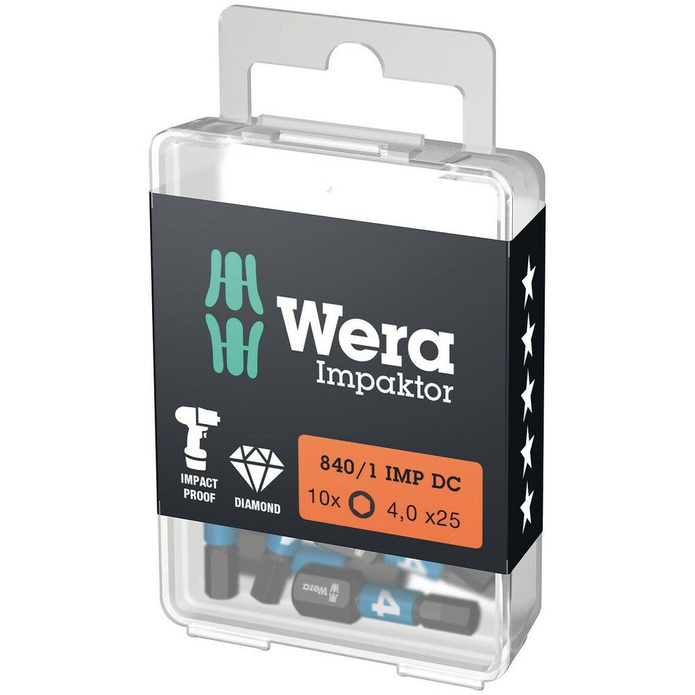 840/1 IMP DC IMPAKTOR ZESKANT BITS, HEX-PLUS, 4.0 MM X 25 MM, 10-DELIG-0
