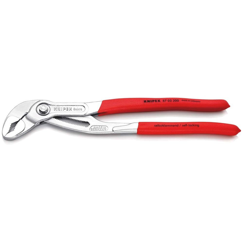 KNIPEX 87 03 300 Cobra® Hightech-waterpomptang met anti-slip kunststof bekleed verchroomd 300 mm-0