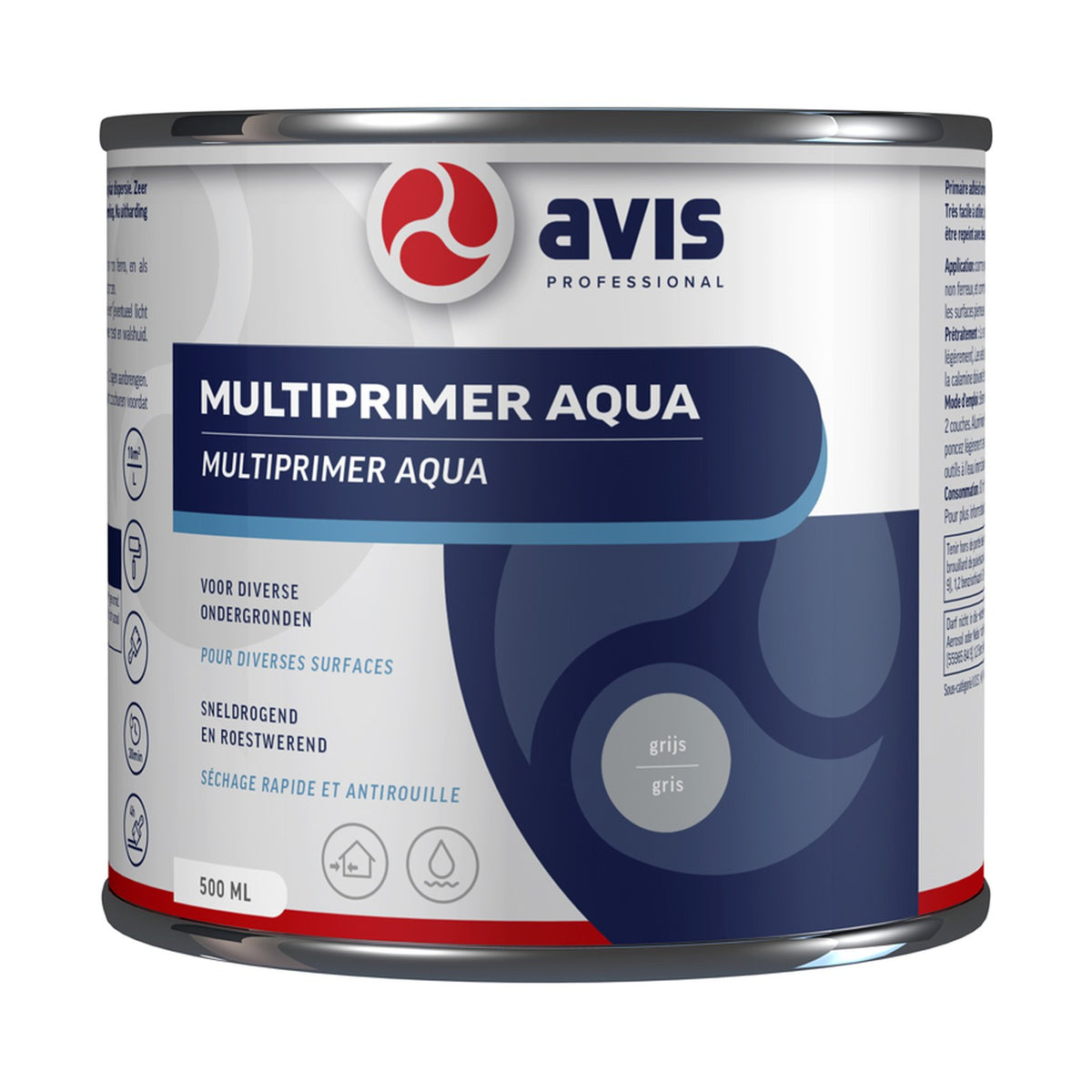Avis Multiprimer Aqua Grijs (RAL 7040) 500 ml – EAN 8712576105875