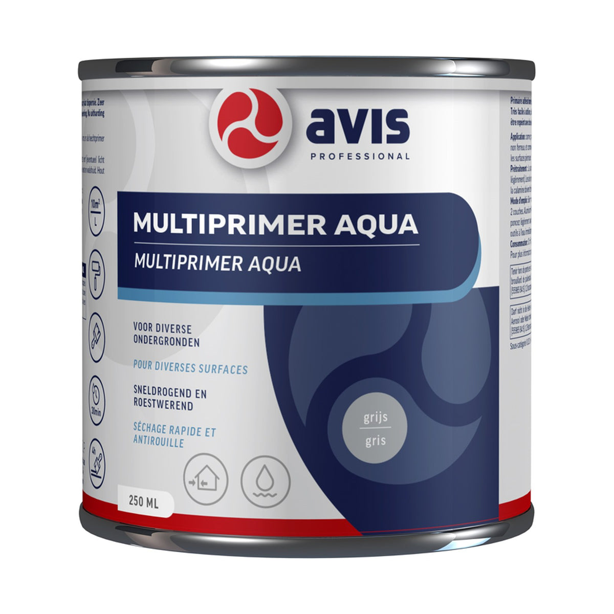 Avis Multiprimer Aqua Grijs (RAL 7040) 250 ml – EAN 8712576108067