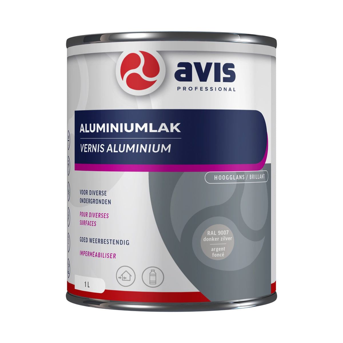 Avis Aluminiumlak RAL 9007 1 liter – EAN 8712576108388