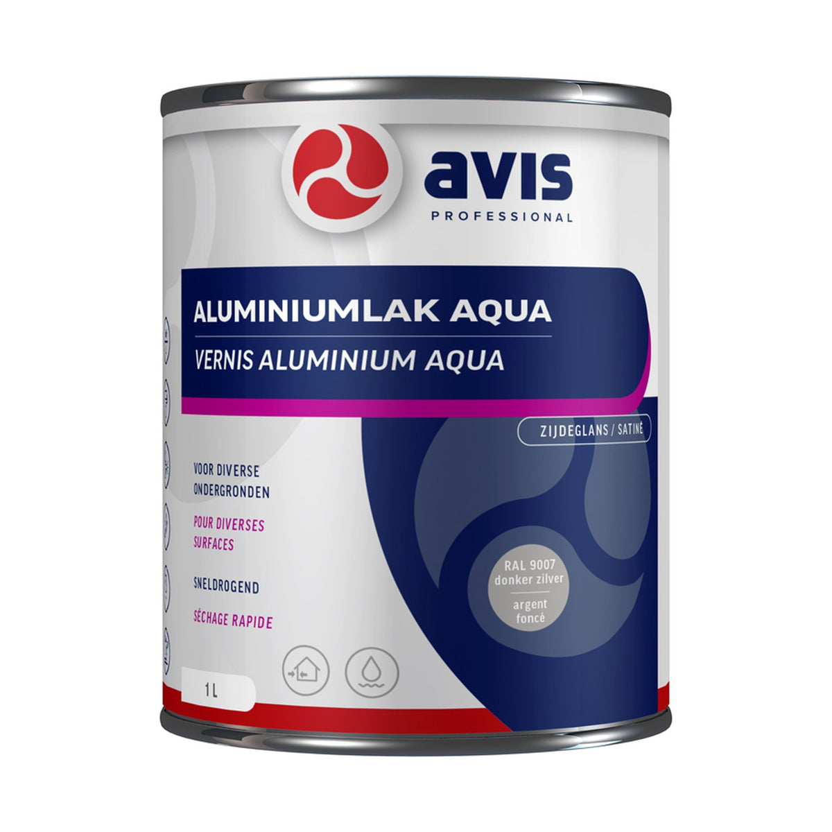 Avis Aluminiumlak Aqua RAL 9007 1 liter – EAN 8712576108661