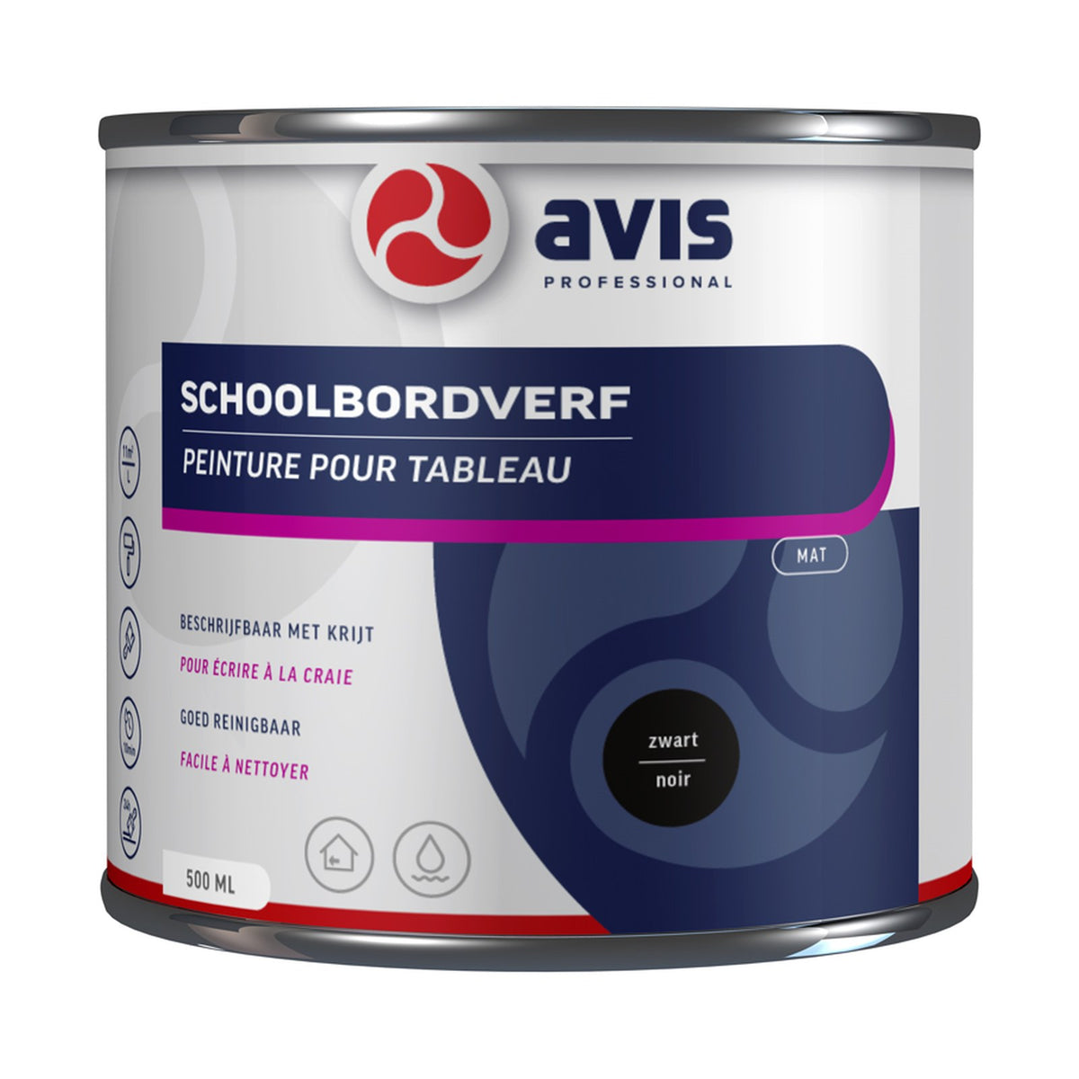 Avis Schoolbordverf Aqua Zwart 500 ml – EAN 8712576108715