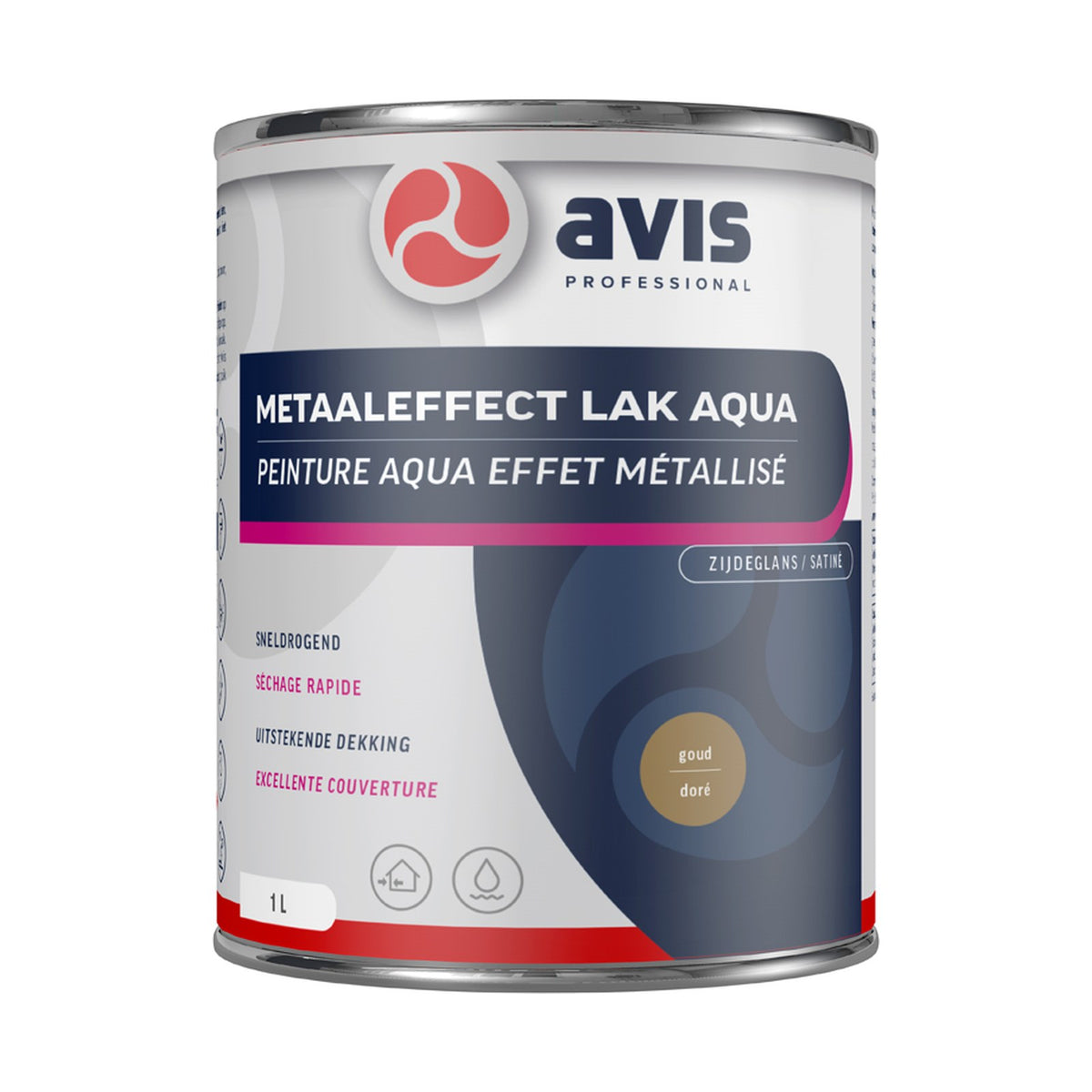 Avis Metaaleffect Lak Aqua Goud 1 liter – EAN 8712576305510