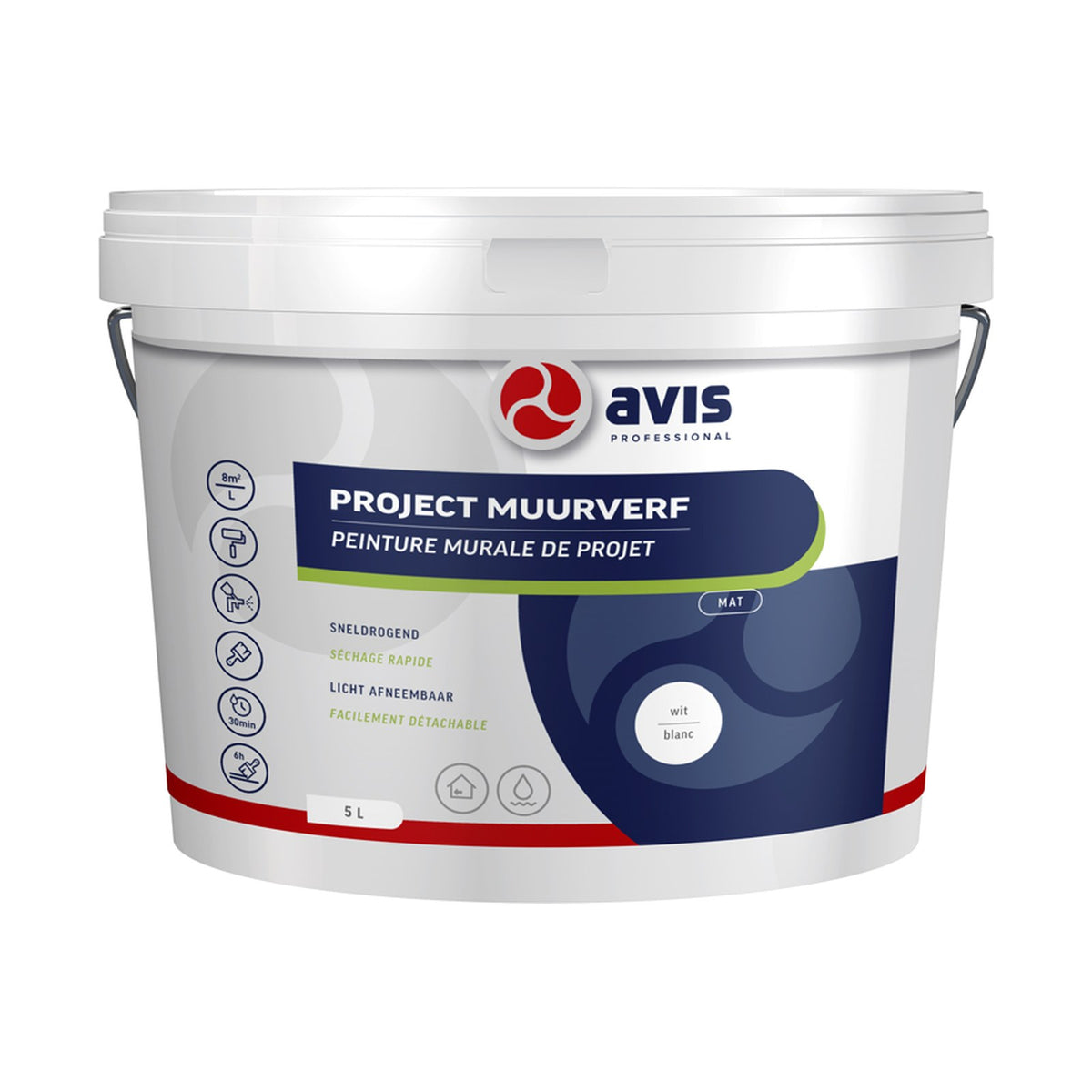 Avis Project Muurverf Wit Mat 5 liter – EAN 8712576305831