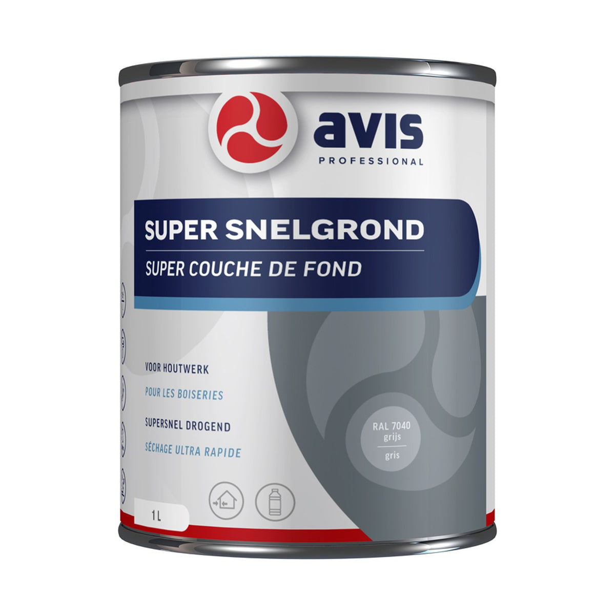 Avis Super Snelgrond Grijs (RAL 7040) 1 liter – EAN 8712576306593