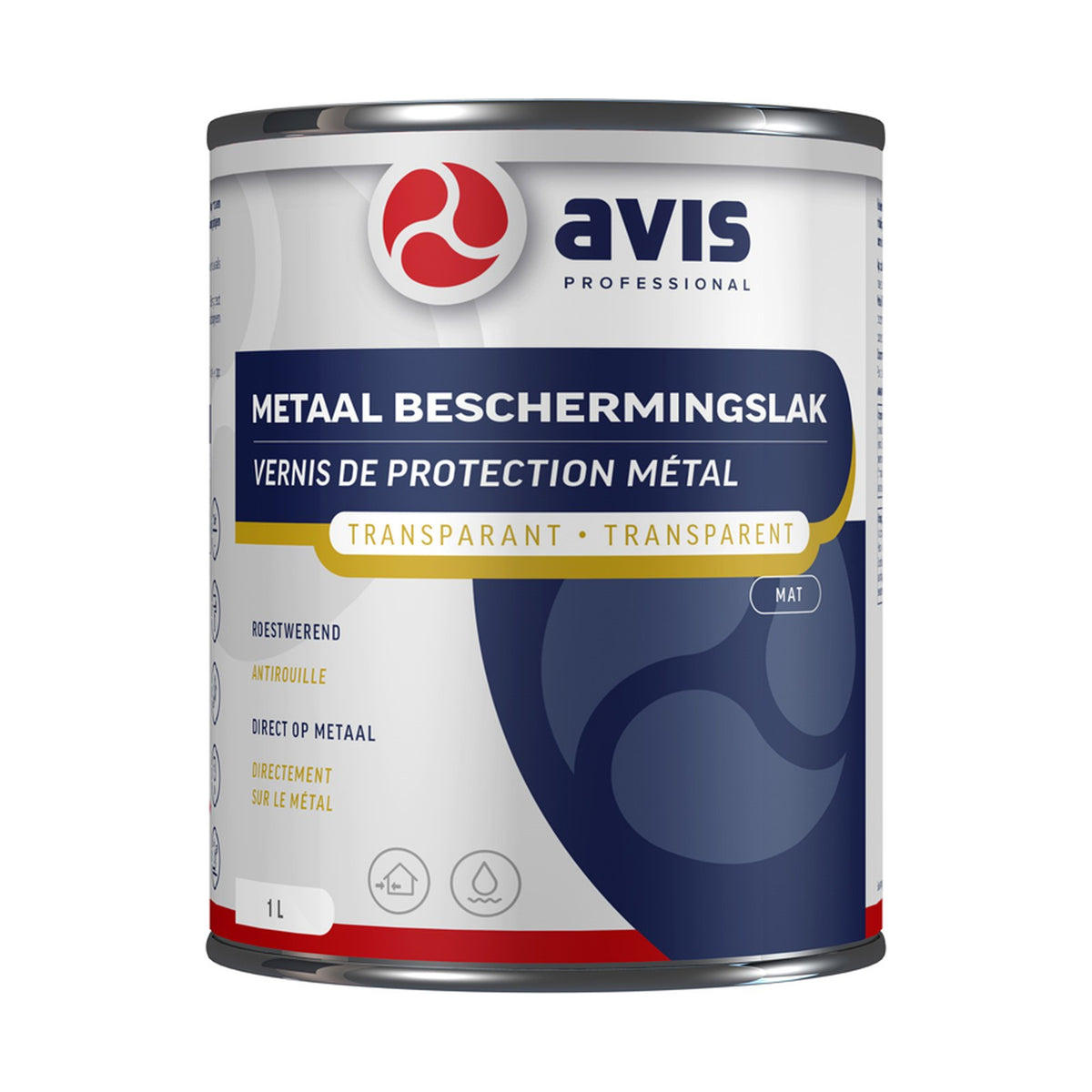 Avis Metaal Beschermingslak Aqua Mat 1 liter – EAN 8712576307828