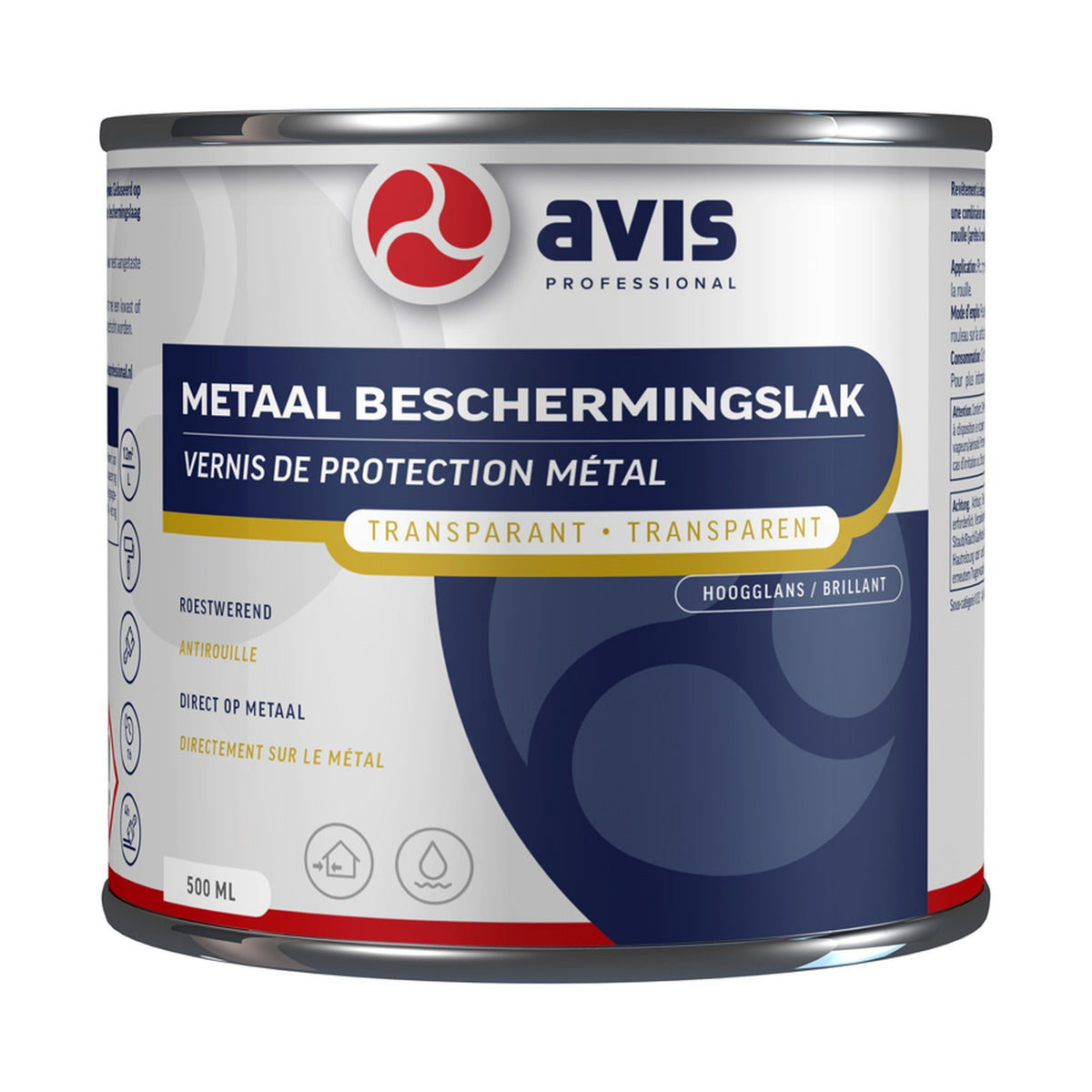 Avis Metaal Beschermingslak Aqua Hoogglans 500 ml – EAN 8712576307873