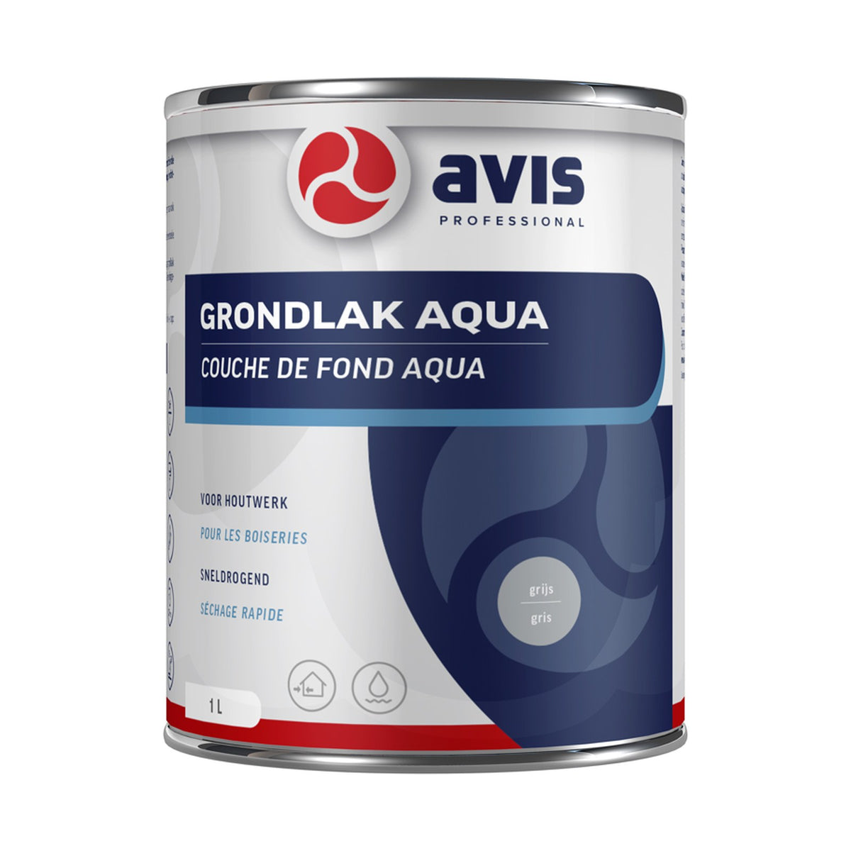 Avis Grondlak Aqua Grijs (RAL 7040) 1 liter – EAN 8712576308054