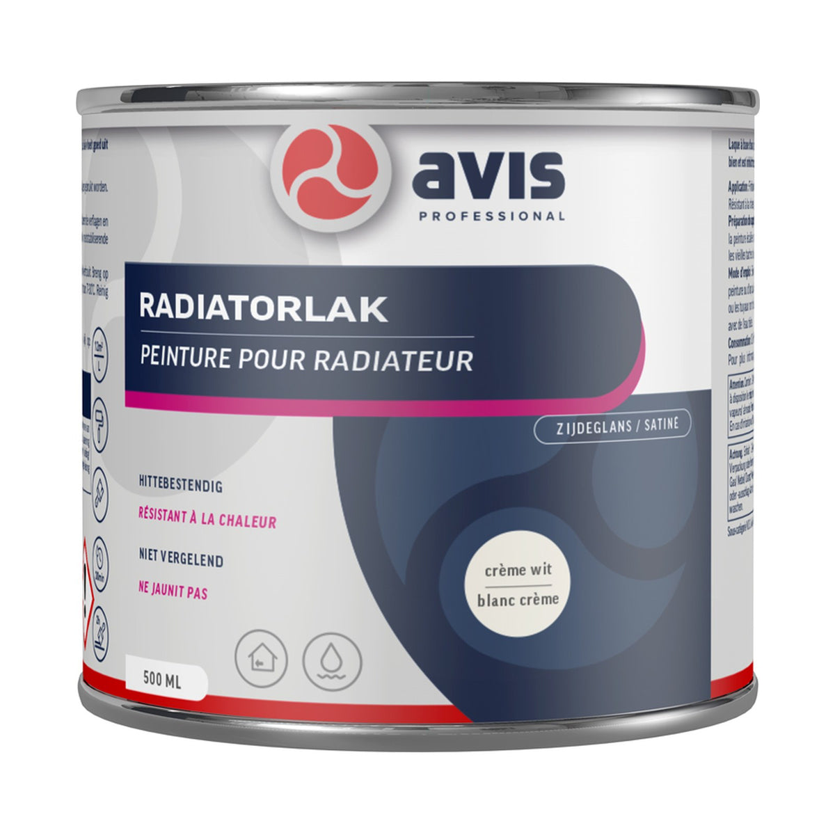 Avis Radiatorlak Crèmewit RAL 9001 500 ml – EAN 8712576308412