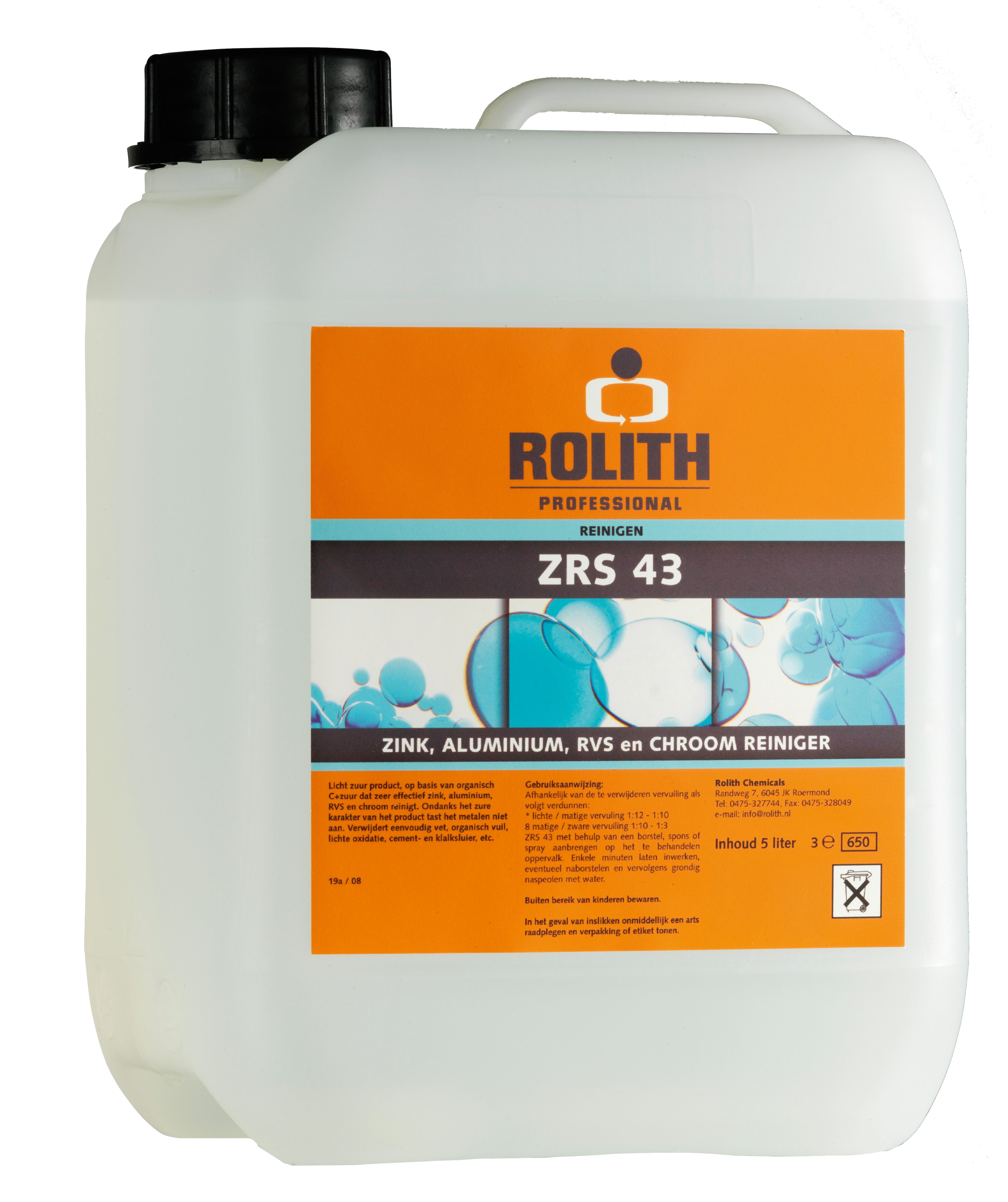 Rolith ZRS 43 Zink, Alu en Rvs Reiniger 5 L Kan