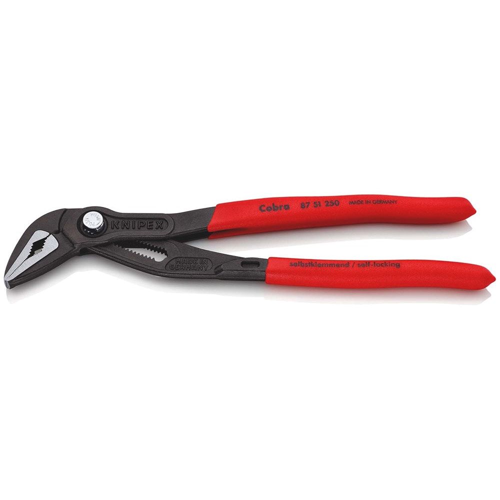 KNIPEX 87 51 250 Cobra® ES Waterpomptang extra-slank met anti-slip kunststof bekleed grijs geatramen-0