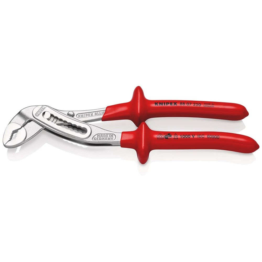 KNIPEX 88 07 250 Alligator® Waterpomptang dompelisolatie, VDE-getest verchroomd 250 mm-0