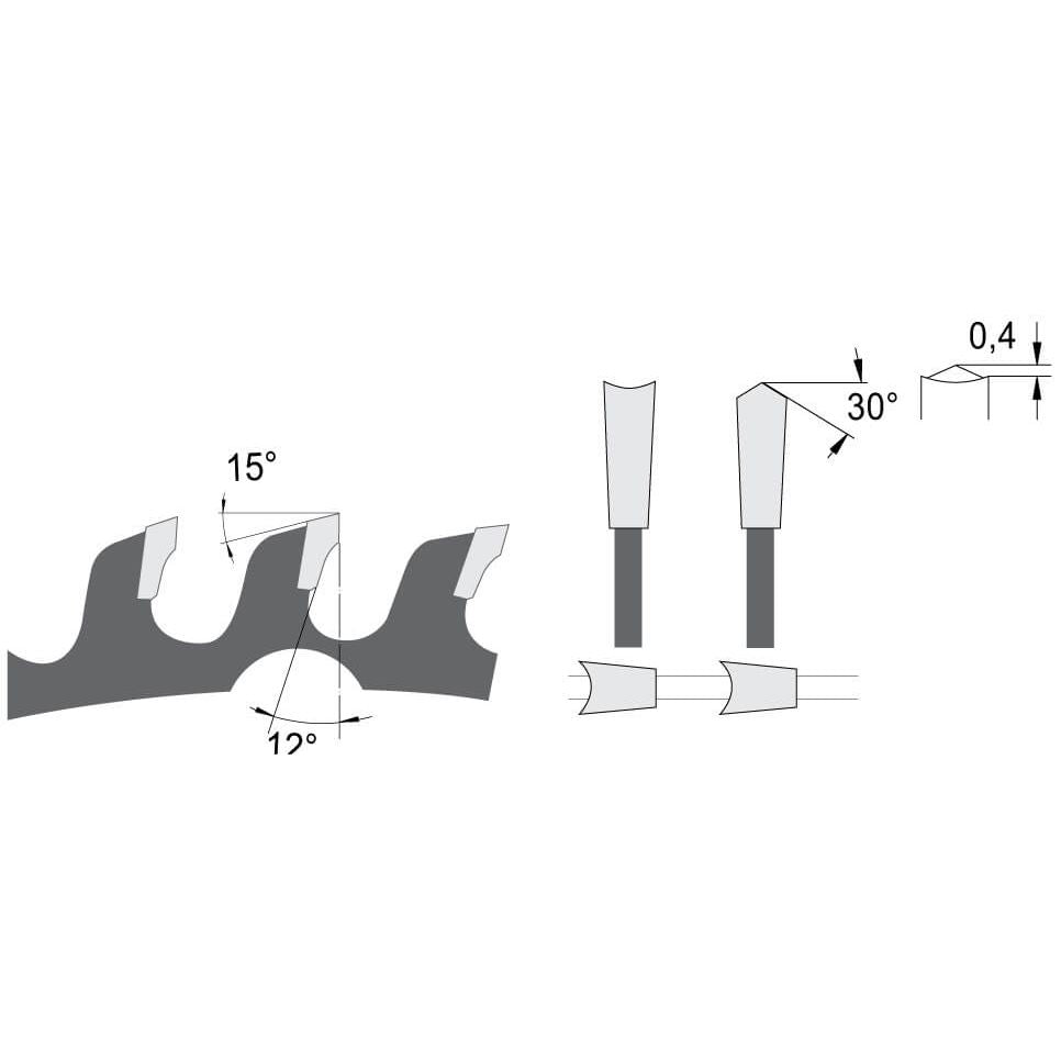 Zaagblad Ø 250 mm, asgat 30 mm, B=3,20 mm, Z=48 HDF Pos., HW