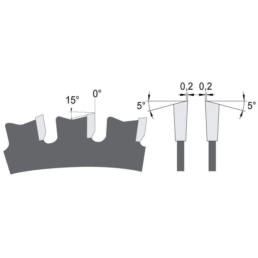 Zaagblad Ø 355 mm, asgat 25,4 mm, B=2,40 mm, Z=72 W/Fase, HW