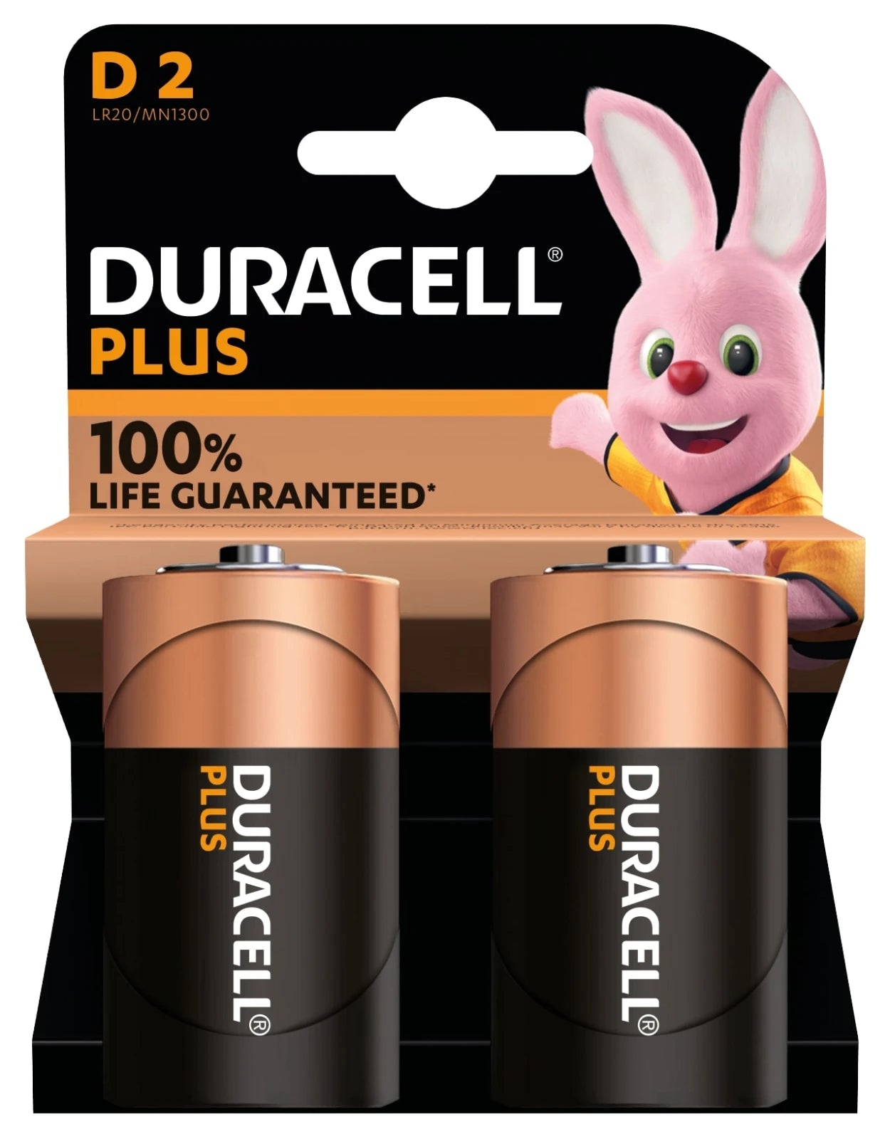 Duracell Alkaline Plus 100 D 2st.