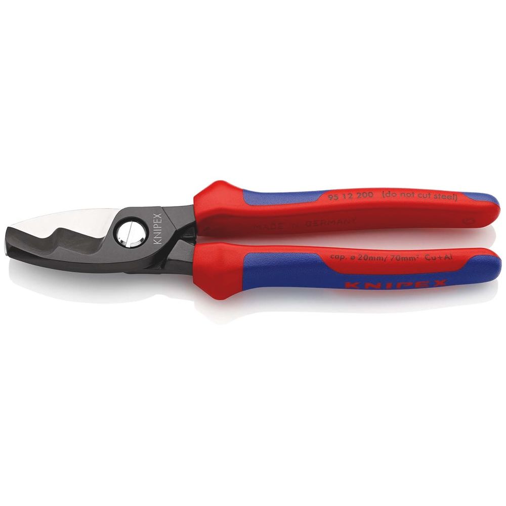 KNIPEX 95 12 200 Kabelschaar met dubbele snijkanten met meer-componentengrepen gebruineerd 200 mm-0