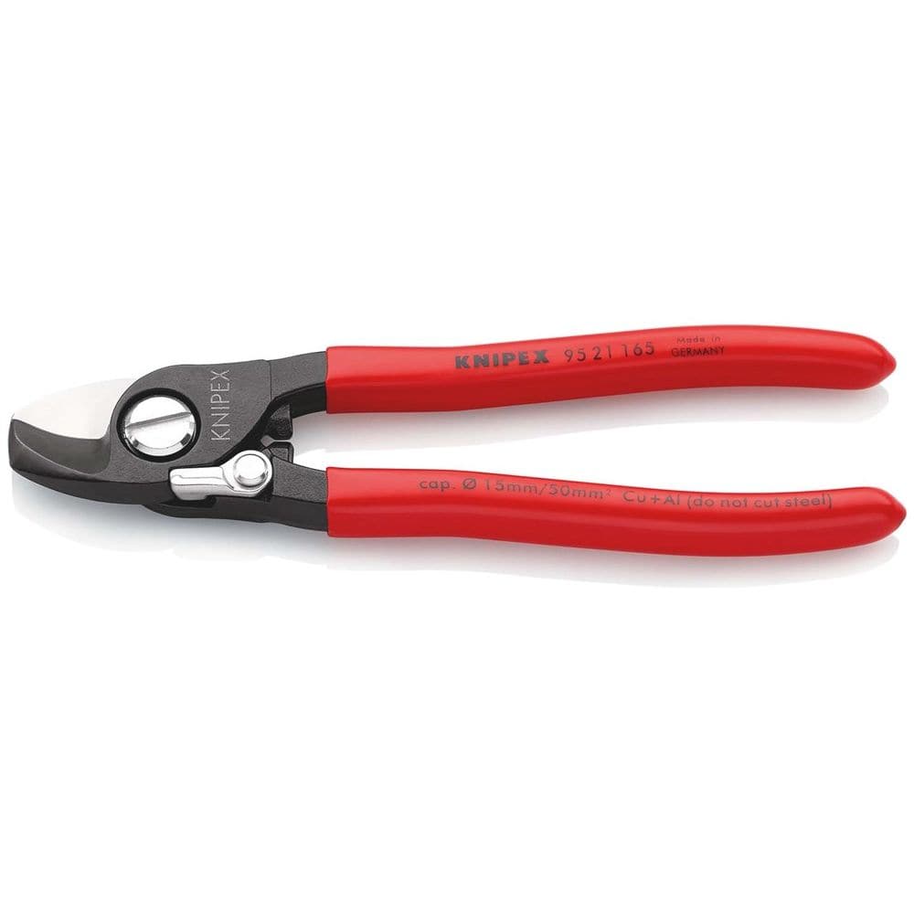 KNIPEX 95 21 165 Kabelschaar met openingsveer met kunststof bekleed gebruineerd 165 mm-1