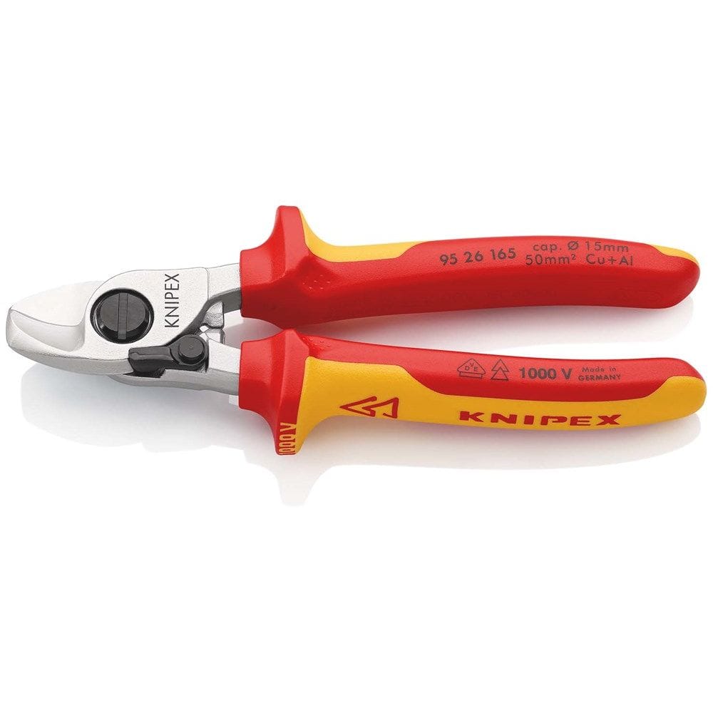 KNIPEX 95 26 165 Kabelschaar met openingsveer geïsoleerd met meer-componentengrepen, VDE-getest verc-0