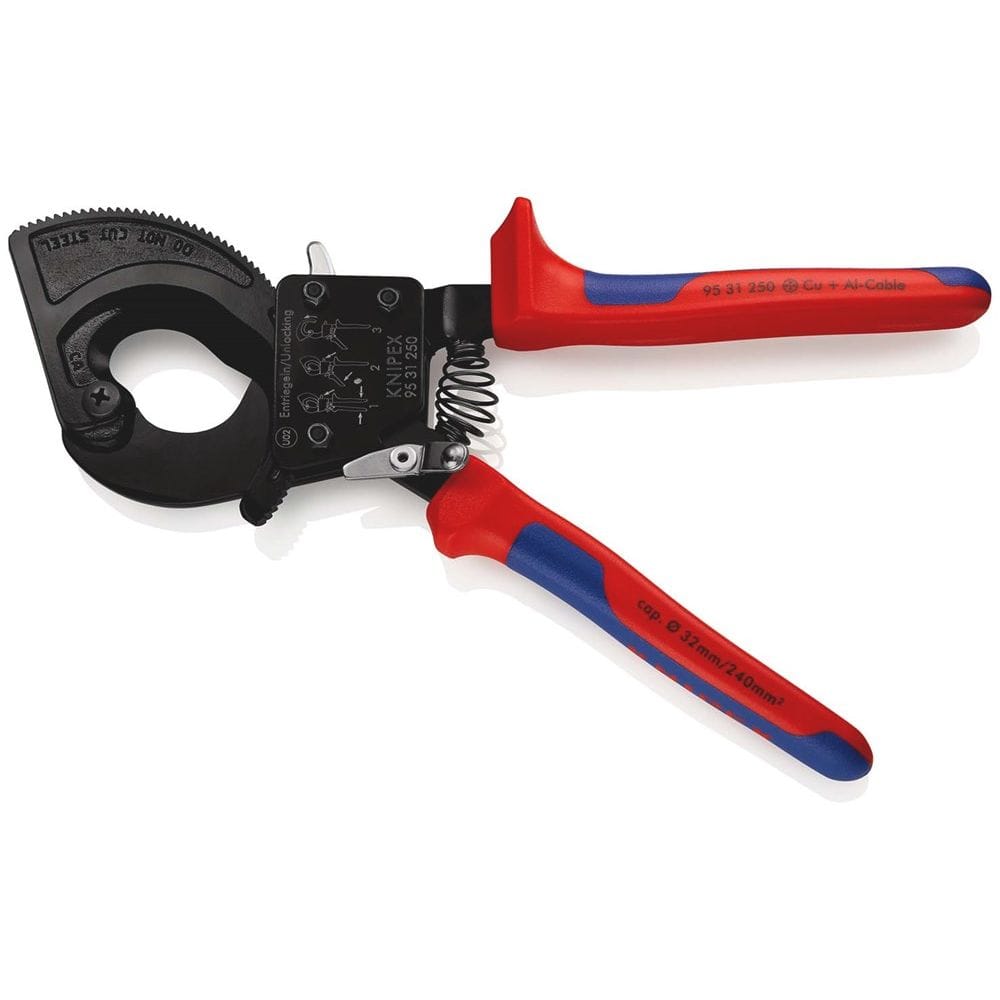 KNIPEX 95 31 250 Kabelschaar (ratelprincipe) met meer-componentengrepen zwart gelakt 250 mm (zelfbed-2