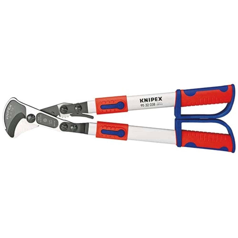 KNIPEX 95 32 038 Kabelschaar (ratelprincipe) met telescopische grepen met meer-componentengrepen 570-1