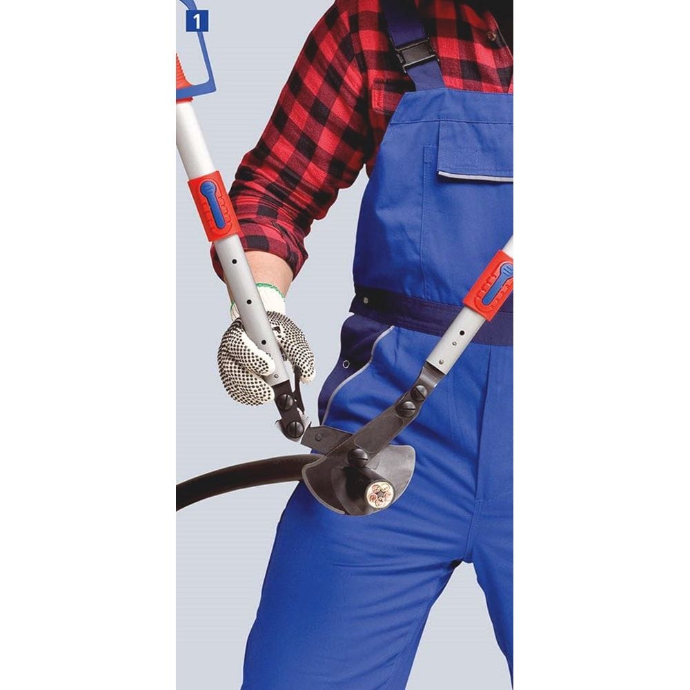 KNIPEX 95 32 038 Kabelschaar (ratelprincipe) met telescopische grepen met meer-componentengrepen 570-2