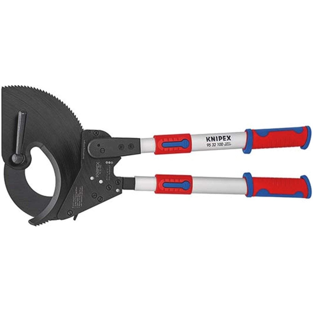 KNIPEX 95 32 100 Kabelschaar (ratelprincipe) met telescopische grepen met meer-componentengrepen 680-1