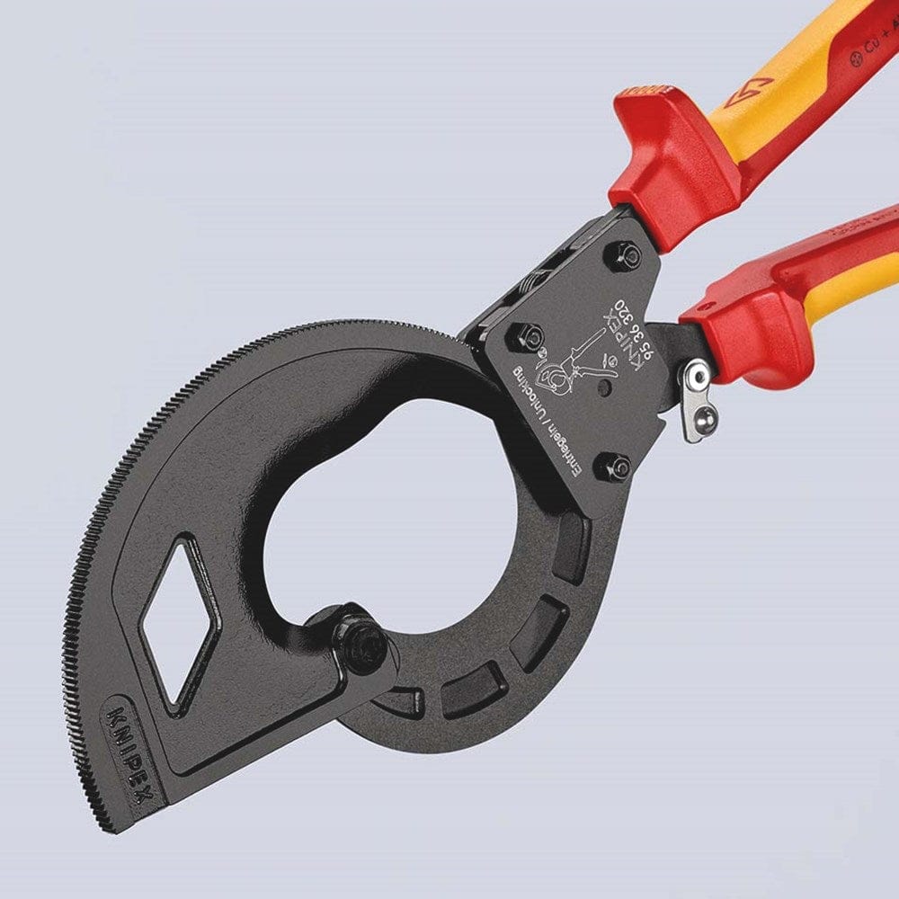 KNIPEX 95 36 320 Kabelschaar (ratelprincipe, 3-gangen) geïsoleerd met meer-componentengrepen, VDE-ge-5