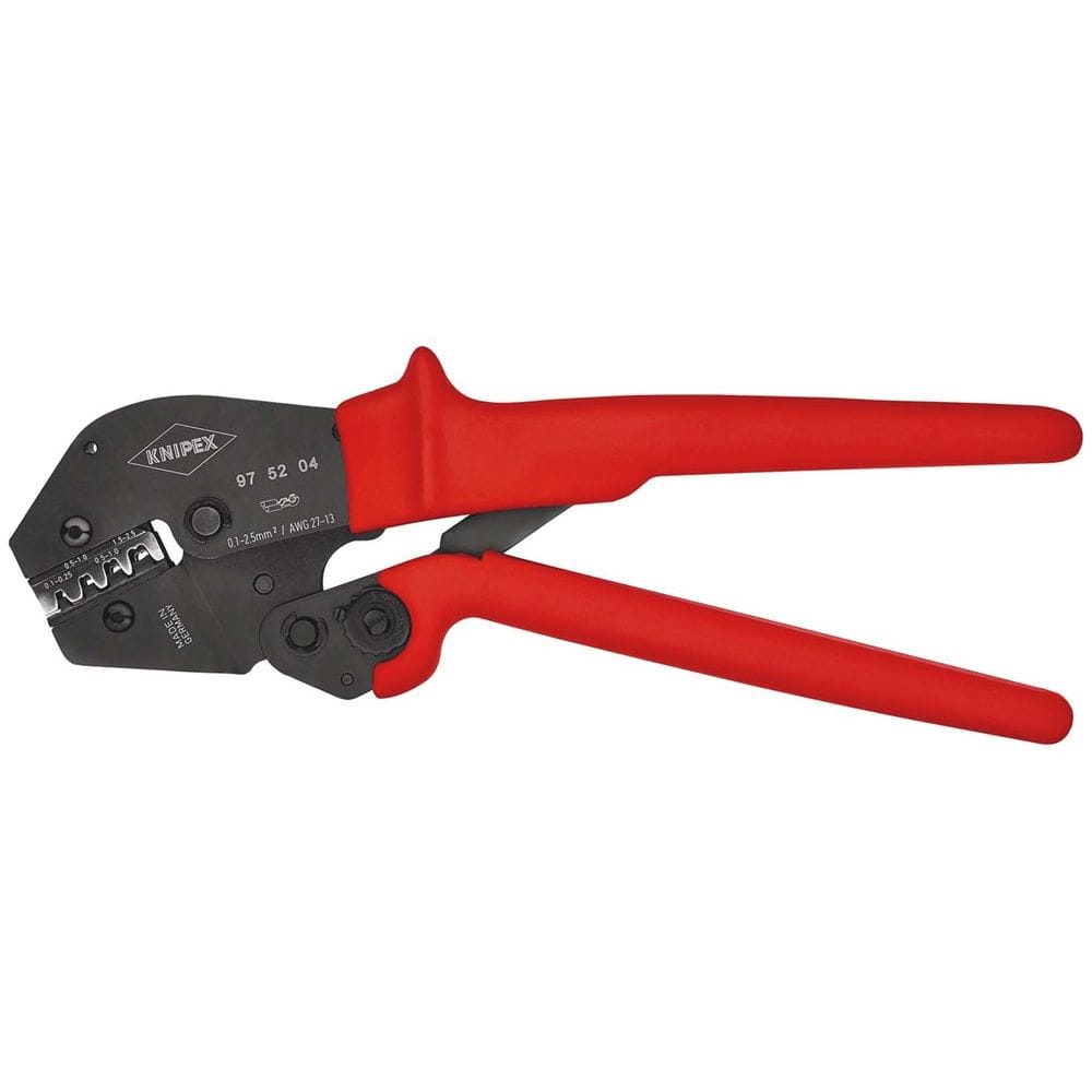KNIPEX 97 52 04 Krimptang ook te bedienen met twee handen met antislip kunststof bekleding gebruinee-0