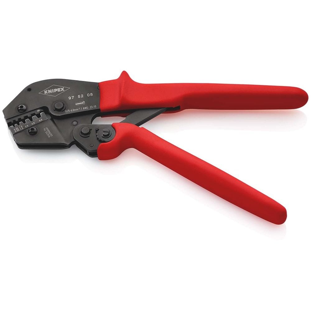 KNIPEX 97 52 08 Krimptang ook te bedienen met twee handen met antislip kunststof bekleding gebruinee-2