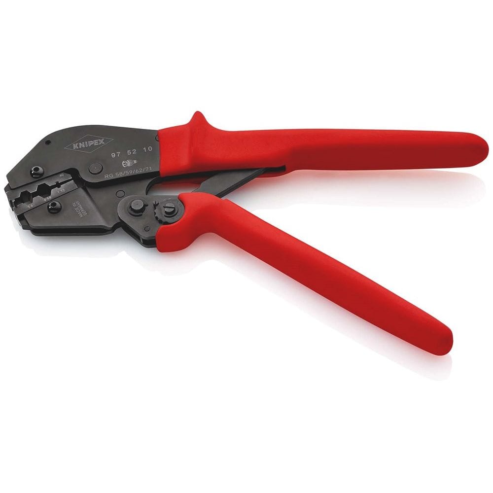 KNIPEX 97 52 10 Krimptang ook te bedienen met twee handen met antislip kunststof bekleding gebruinee-2