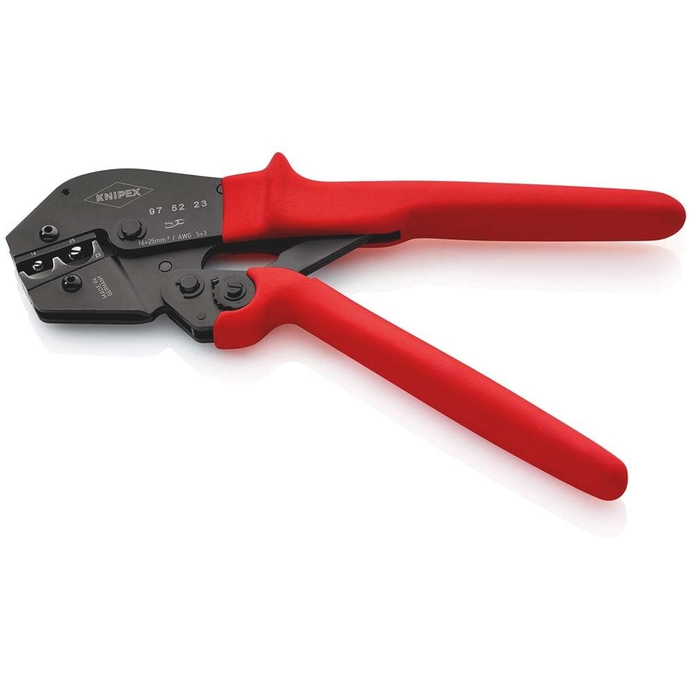 KNIPEX 97 52 23 Krimptang ook te bedienen met twee handen met antislip kunststof bekleding gebruinee-2