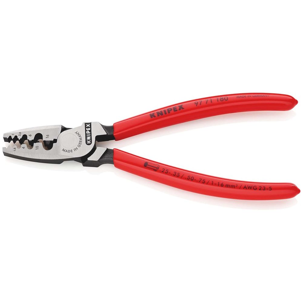 KNIPEX 97 71 180 Krimptang voor adereindhulzen met kunststof bekleed 180 mm-2