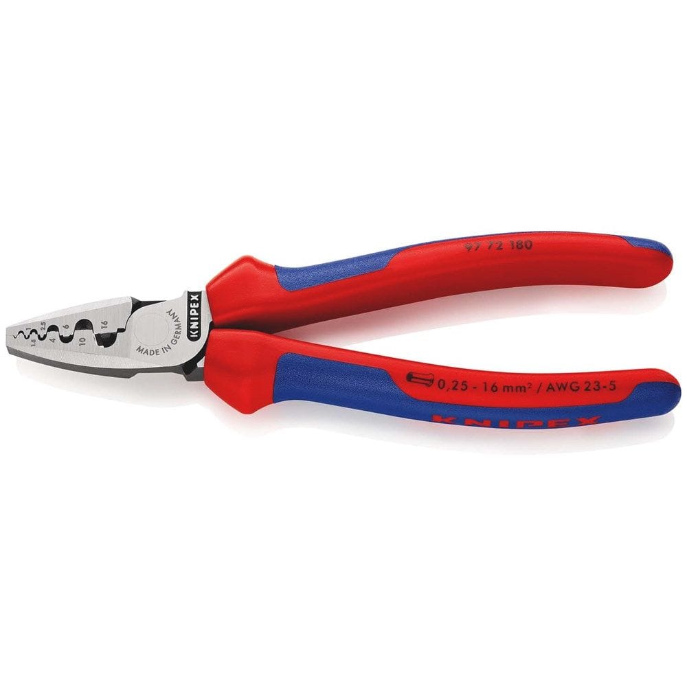 KNIPEX 97 72 180 Krimptang voor adereindhulzen met meer-componentengrepen 180 mm-0