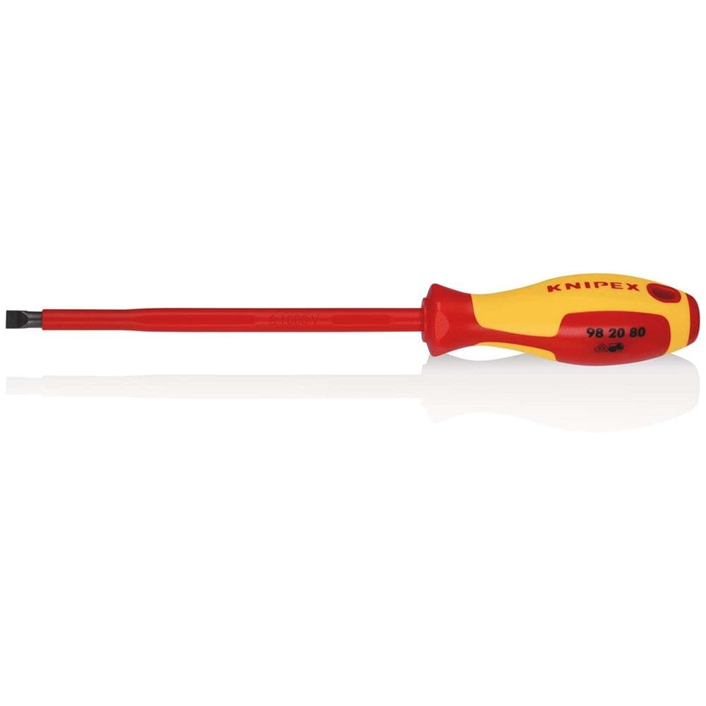 KNIPEX 98 20 80 Schroevendraaiers voor sleufschroeven geïsoleerde meercomponenten-greep, VDE-getest-0