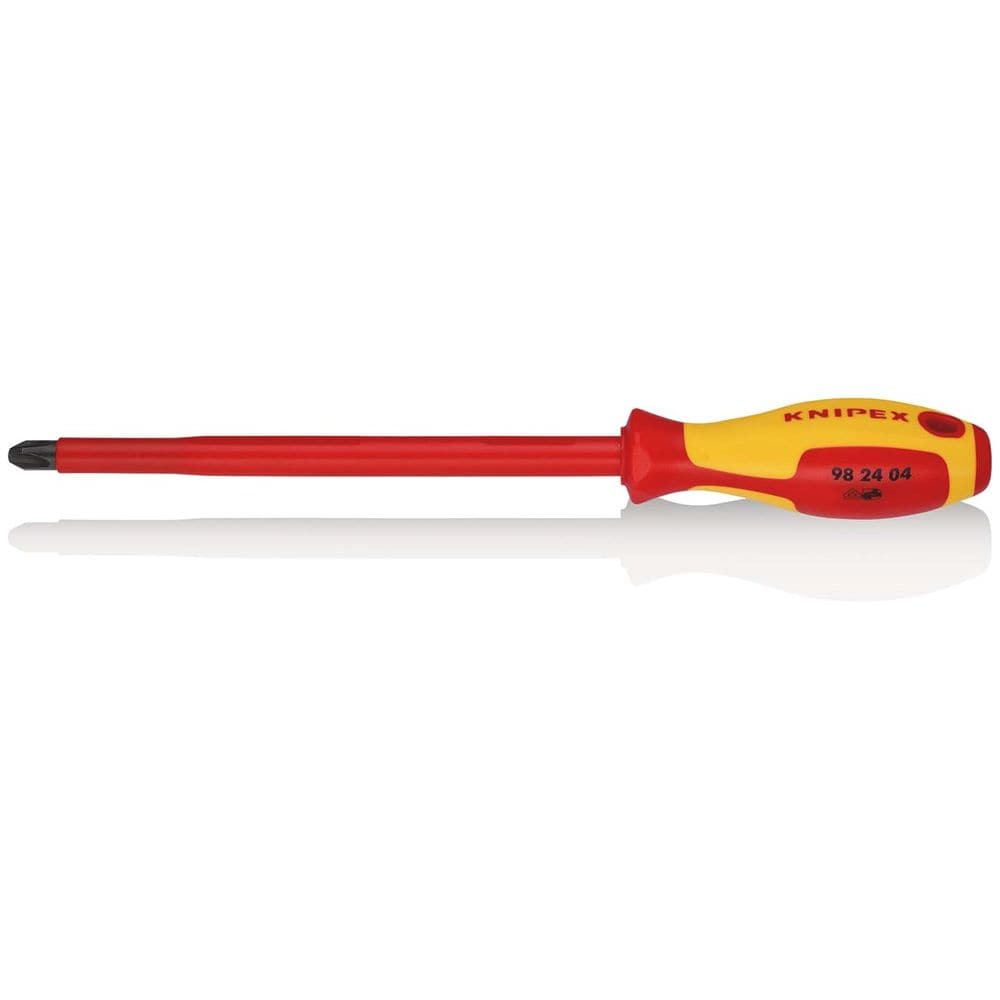 KNIPEX 98 24 04 Schroevendraaier voor kruiskopschroeven Phillips® geïsoleerde meercomponenten-greep,-0