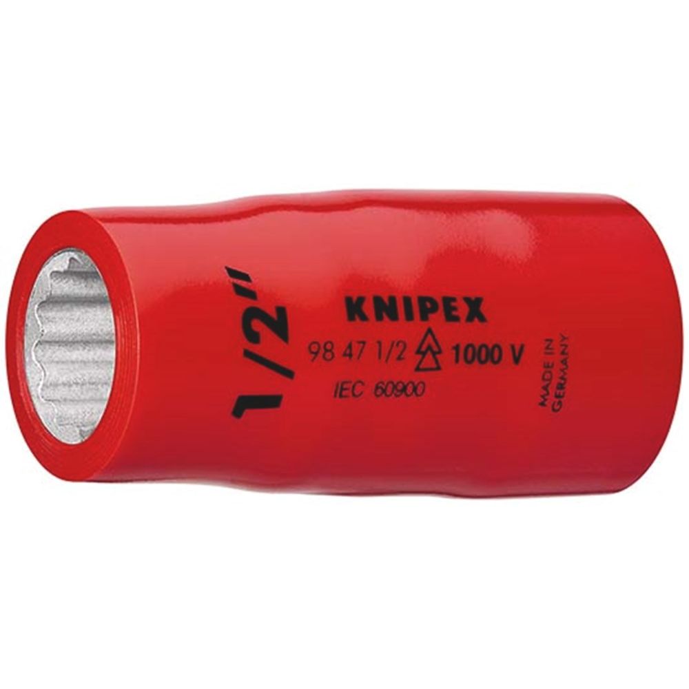 KNIPEX 98 47 1/2" Dop voor ratel (dubbele zeskant) met binnenvierkant 1/2" 55 mm-0