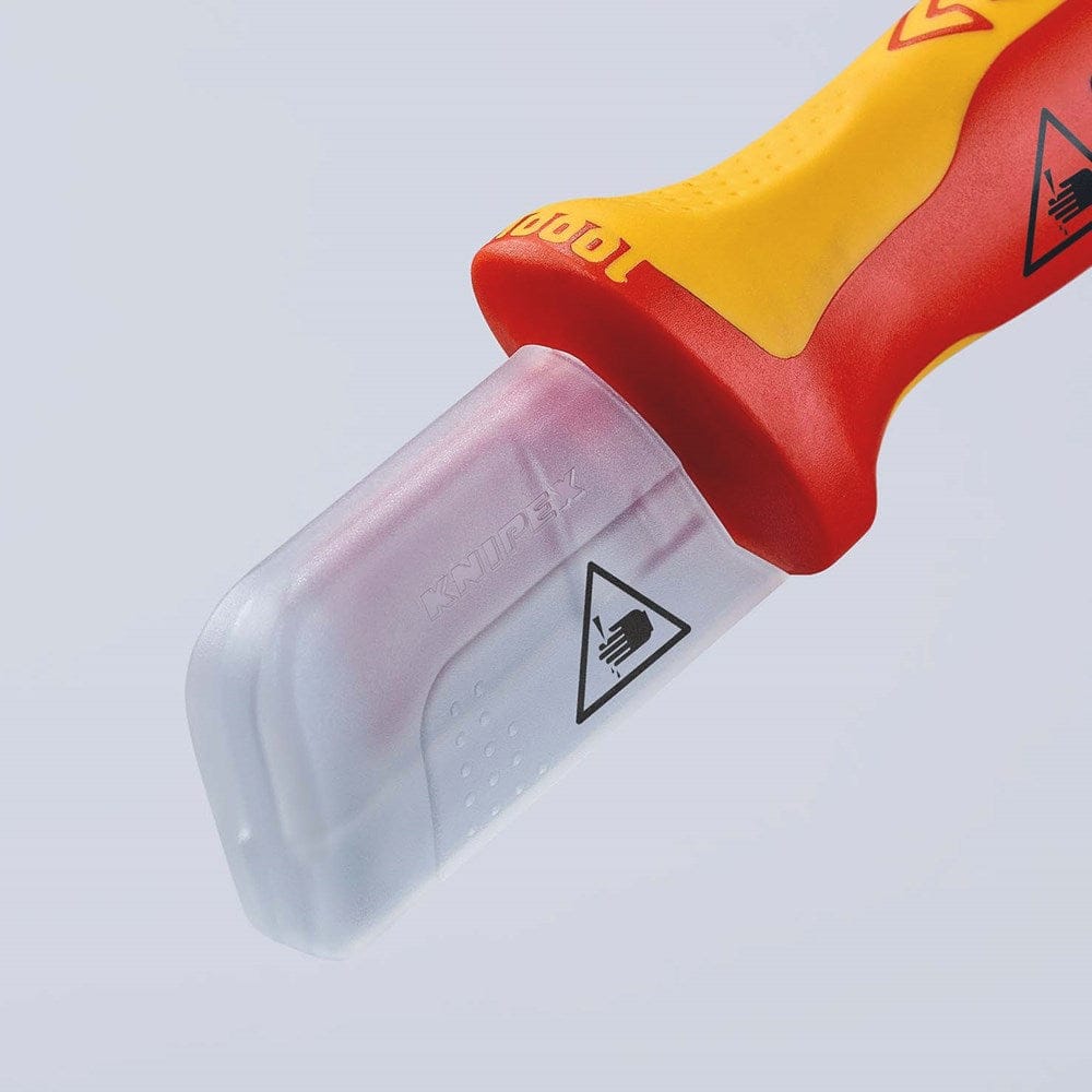 KNIPEX 98 55 Ontmantelingsmes met glijschoen geïsoleerde meercomponenten-greep, VDE-getest 180 mm-7