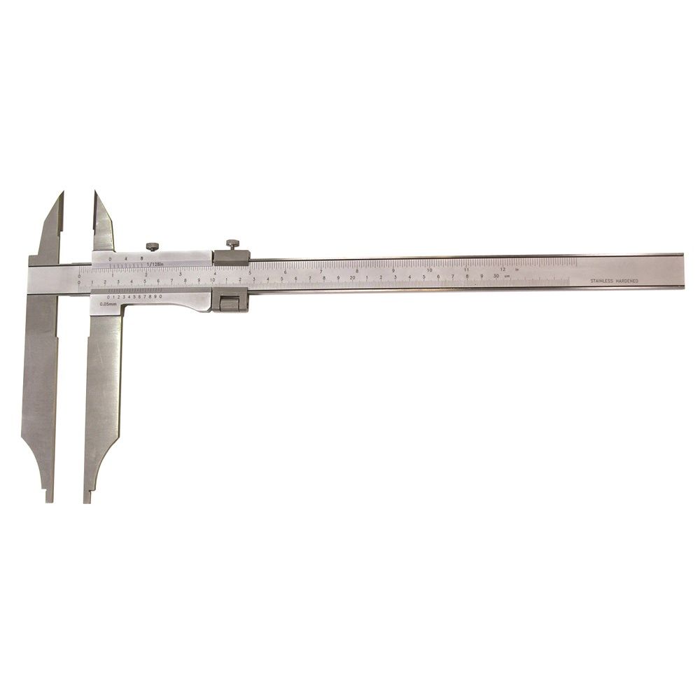 Werkplaatsschuifmaat 1000x150mm RVS, fijn-instelling met punten-0