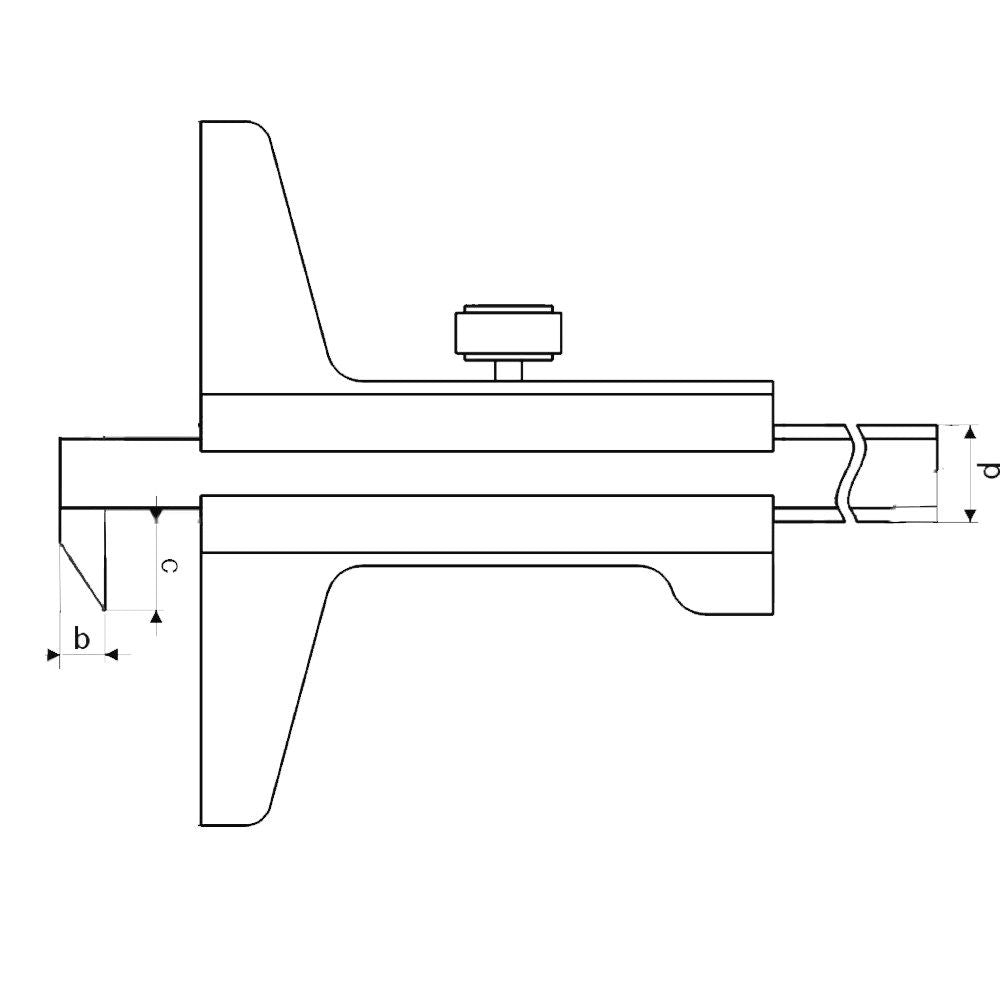 Diepte schuifmaat 300x100mm met haak aflezing 1/50=0,02mm RVS-2