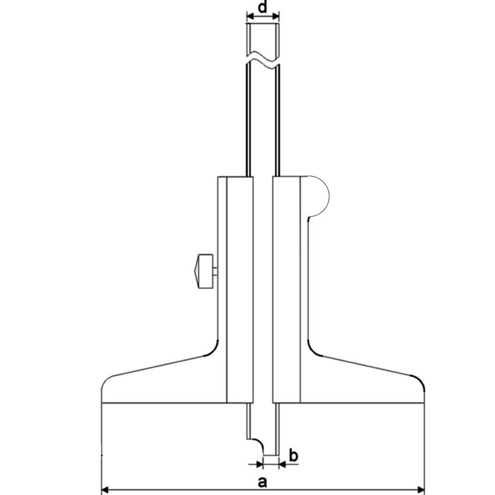Diepte schuifmaat 200x100mm met fijn- instelling aflezing 1/20=0,05mm RVS-2